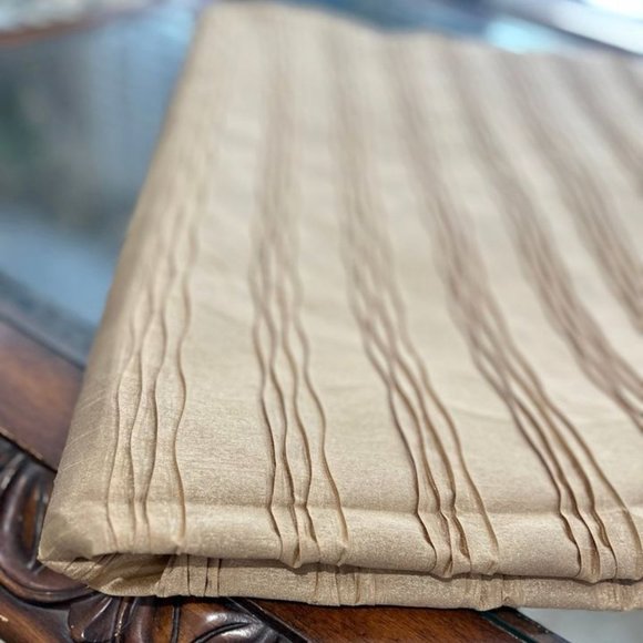 Sets of 2 Custom 39.5W X 96L Gold/Tan Double Lined Room-darkening Curtains - Picture 4 of 7